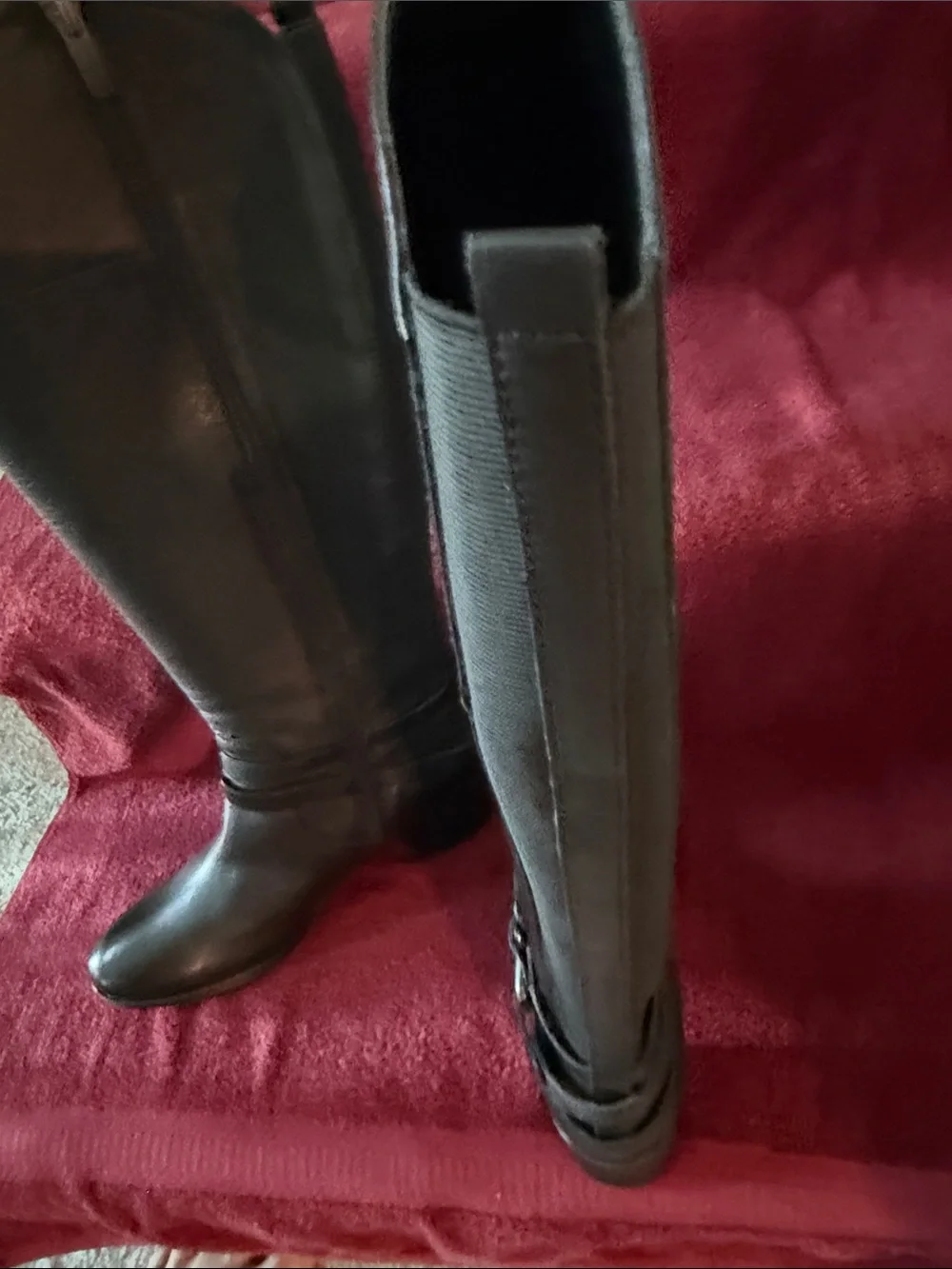 Marc Fisher Tall Black Leather Over-the-Knee Riding Boots